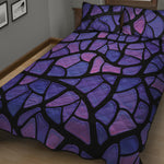 Purple Stained Glass Mosaic Print Quilt Bed Set