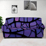 Purple Stained Glass Mosaic Print Sofa Cover