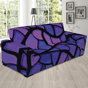 Purple Stained Glass Mosaic Print Sofa Slipcover