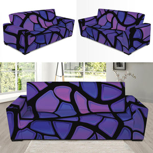 Purple Stained Glass Mosaic Print Sofa Slipcover