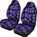 Purple Stained Glass Mosaic Print Universal Fit Car Seat Covers