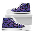 Purple Stained Glass Mosaic Print White High Top Sneakers