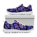 Purple Stained Glass Mosaic Print White Running Shoes