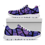 Purple Stained Glass Mosaic Print White Sneakers