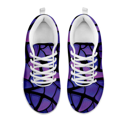Purple Stained Glass Mosaic Print White Sneakers