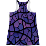 Purple Stained Glass Mosaic Print Women's Racerback Tank Top