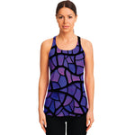 Purple Stained Glass Mosaic Print Women's Racerback Tank Top