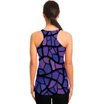 Purple Stained Glass Mosaic Print Women's Racerback Tank Top