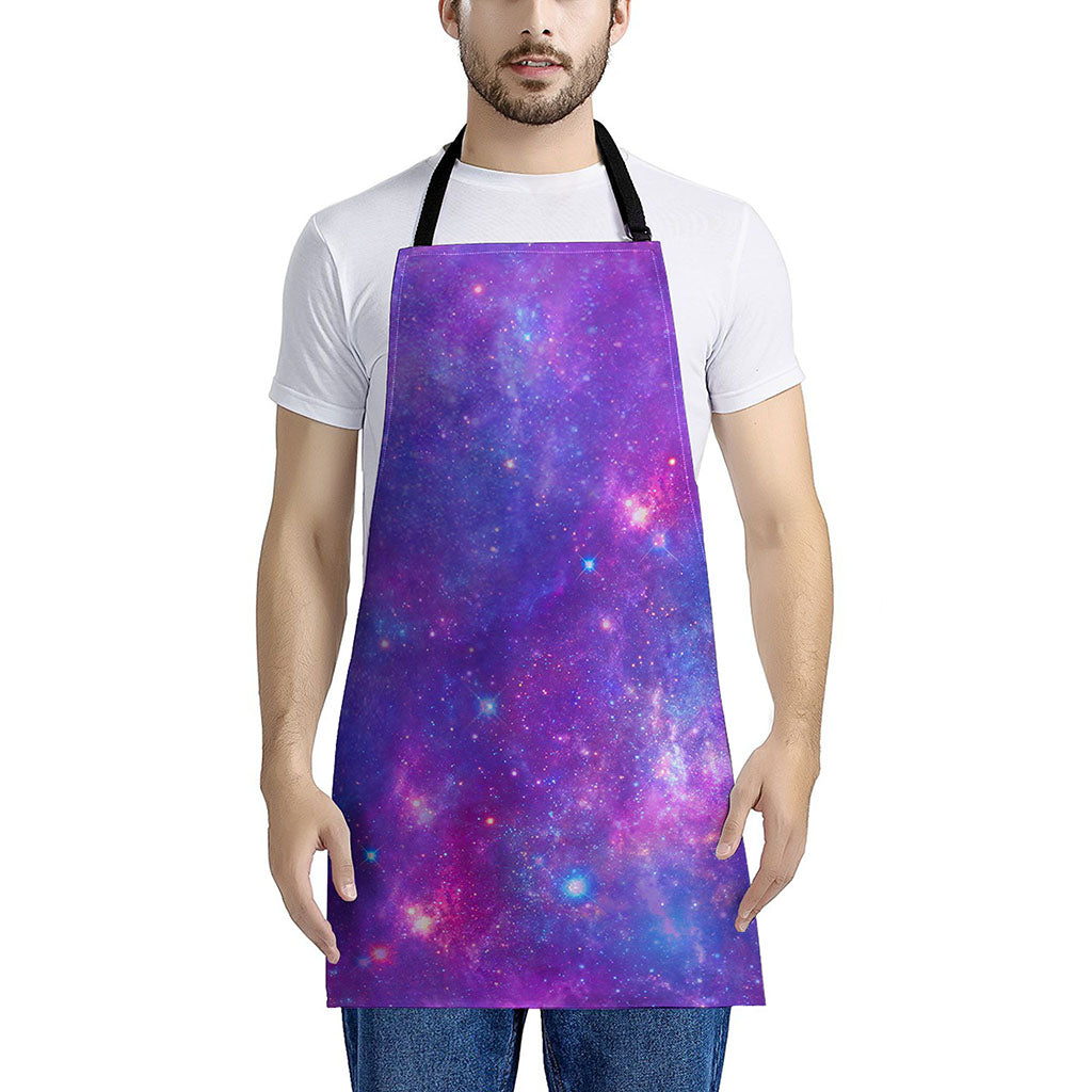 Purple Stardust Cloud Galaxy Space Print Apron