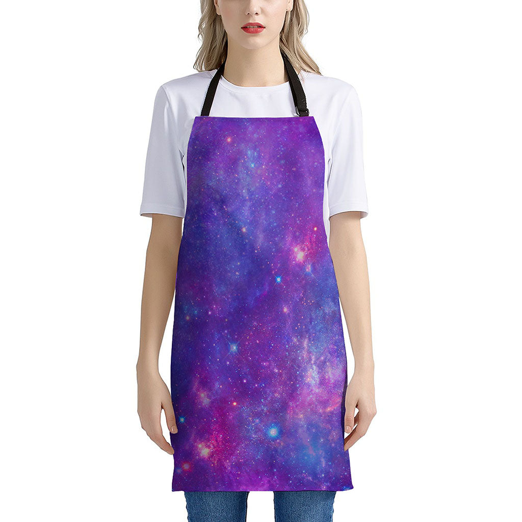 Purple Stardust Cloud Galaxy Space Print Apron