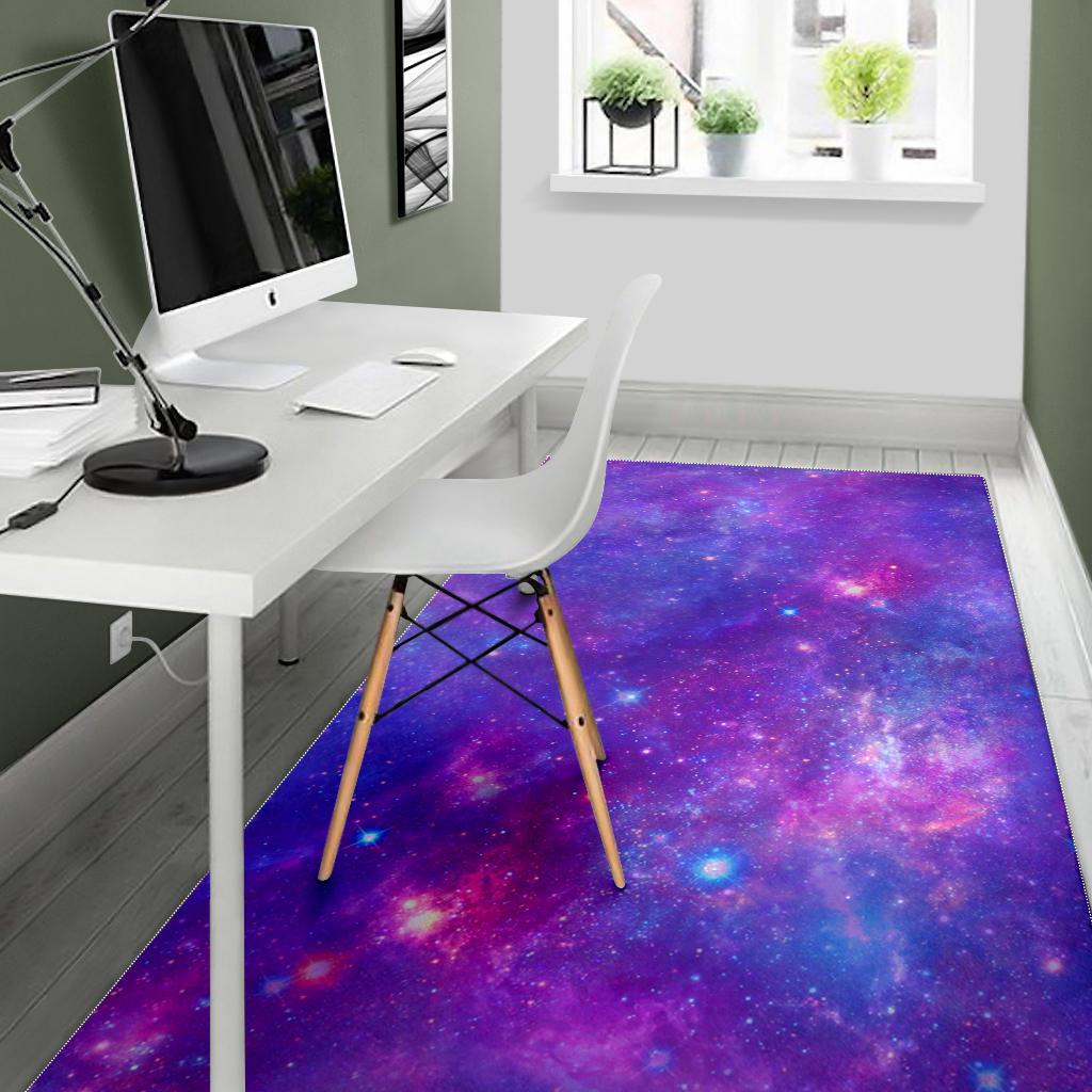 Purple Stardust Cloud Galaxy Space Print Area Rug GearFrost