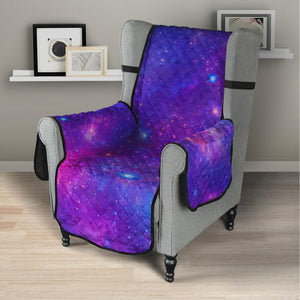 Purple Stardust Cloud Galaxy Space Print Armchair Protector