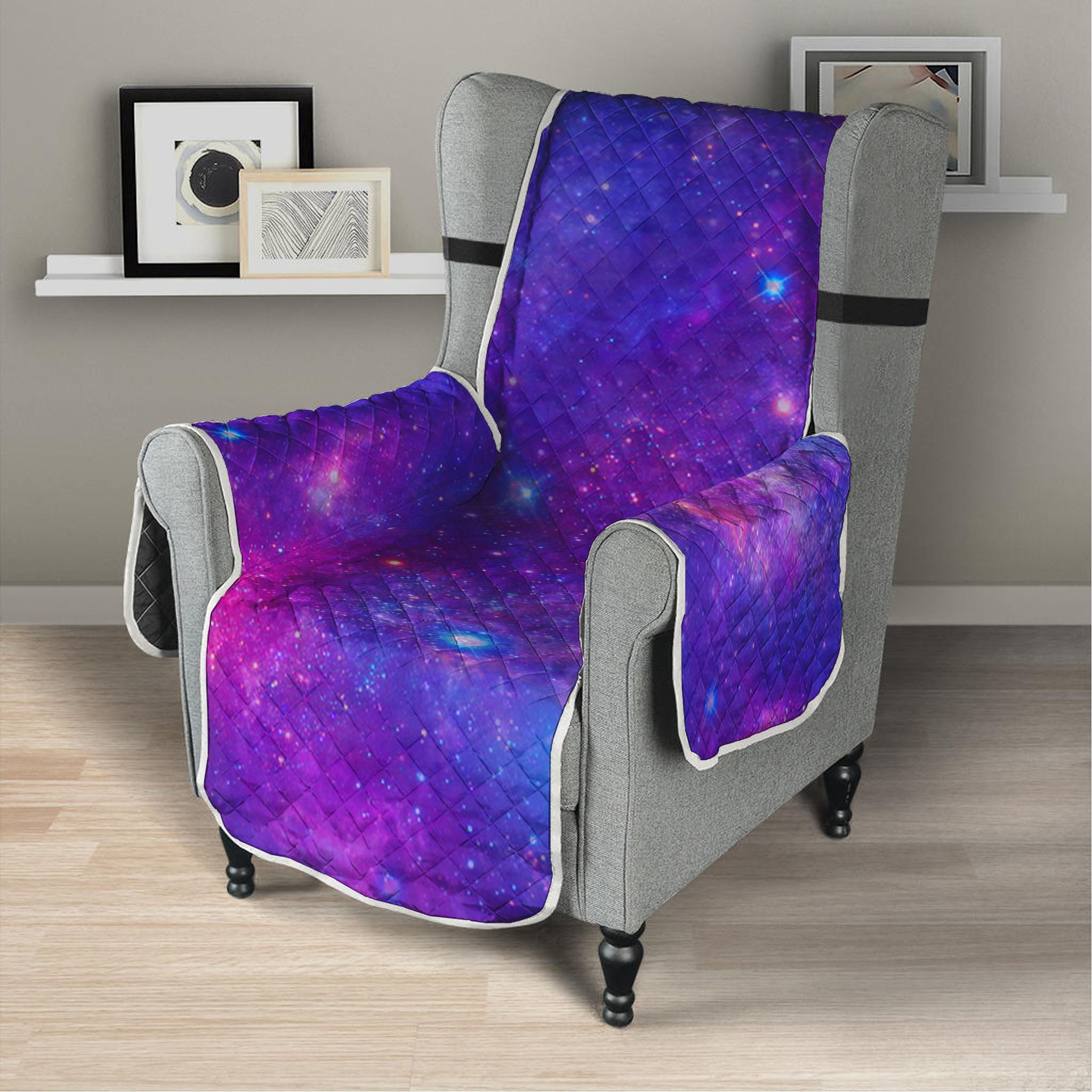 Purple Stardust Cloud Galaxy Space Print Armchair Protector