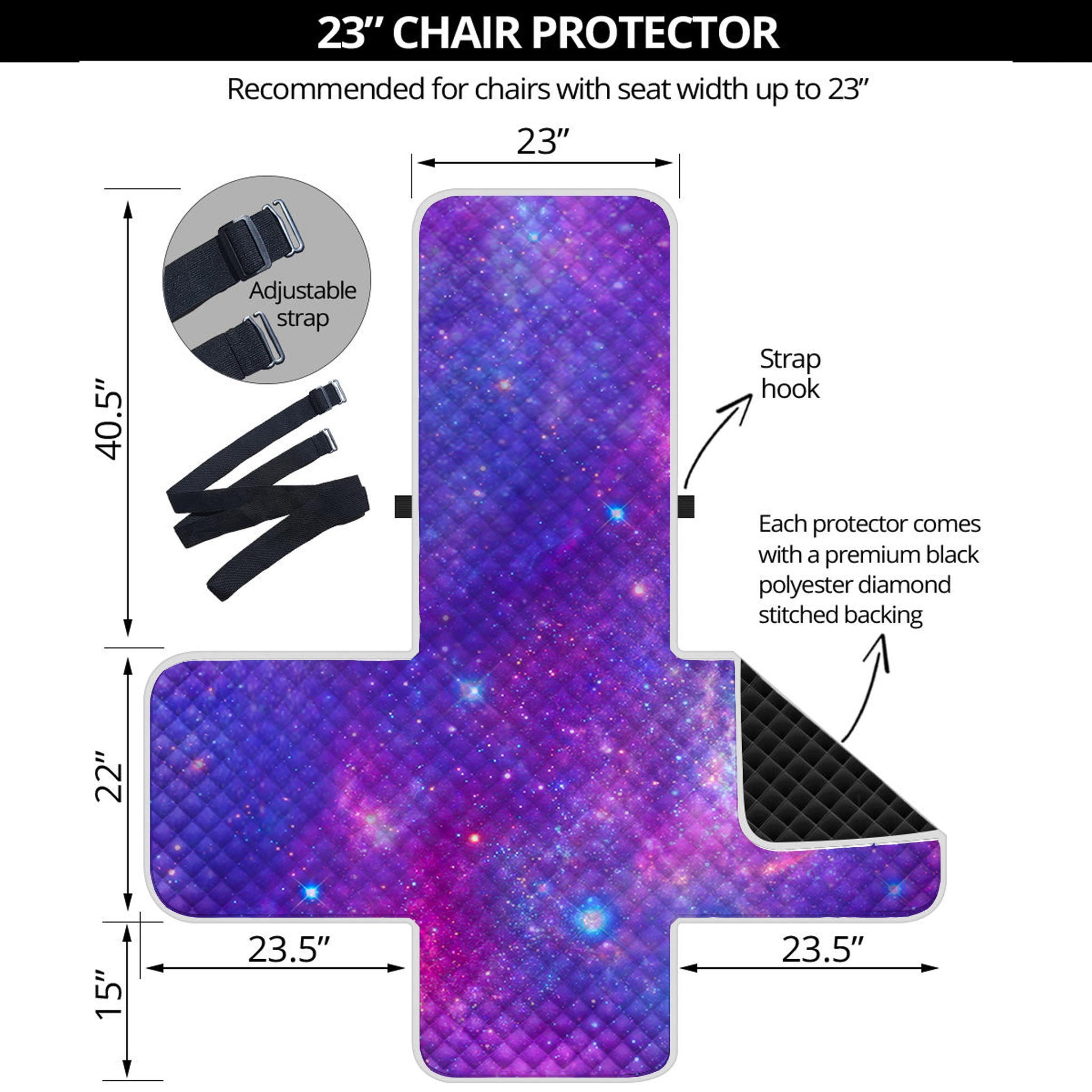 Purple Stardust Cloud Galaxy Space Print Armchair Protector