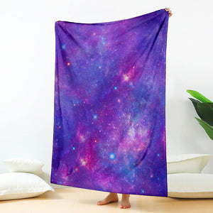 Purple Stardust Cloud Galaxy Space Print Blanket