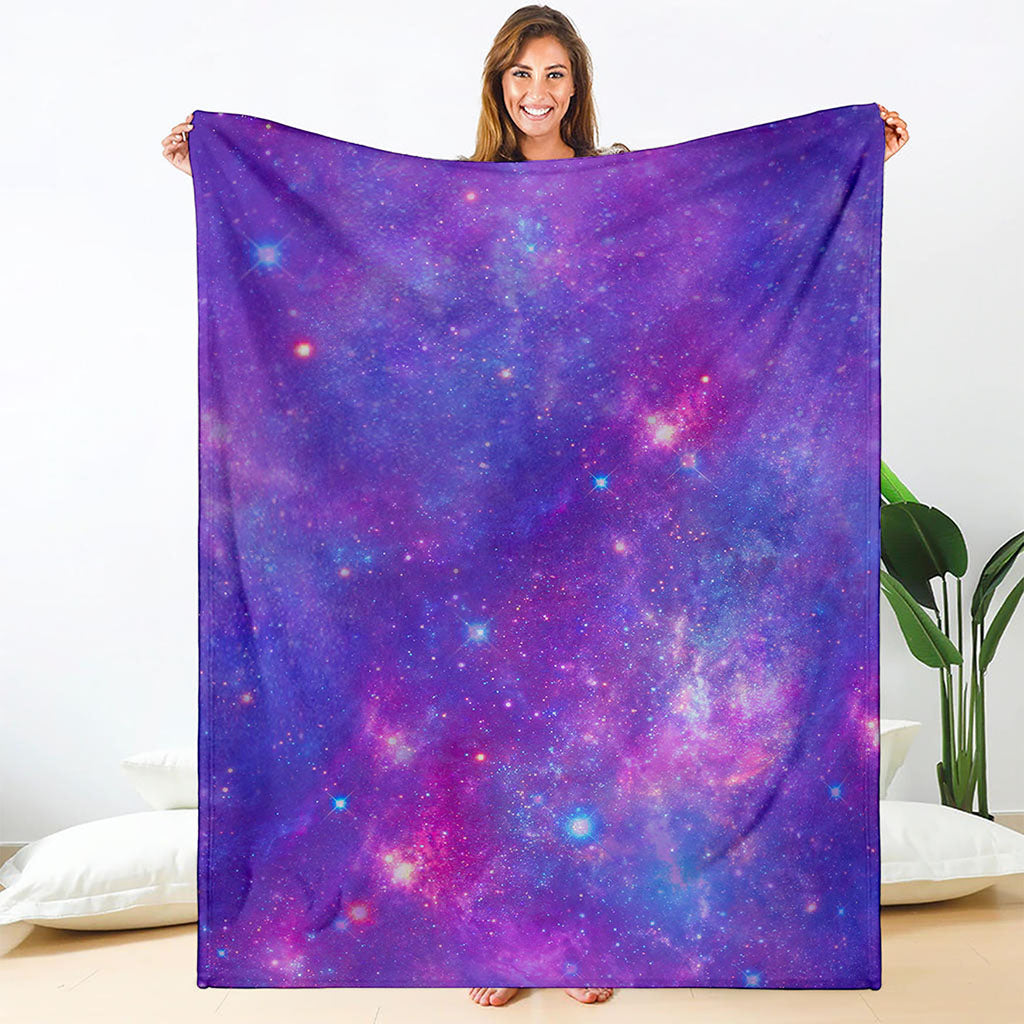 Purple Stardust Cloud Galaxy Space Print Blanket