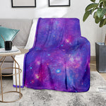 Purple Stardust Cloud Galaxy Space Print Blanket