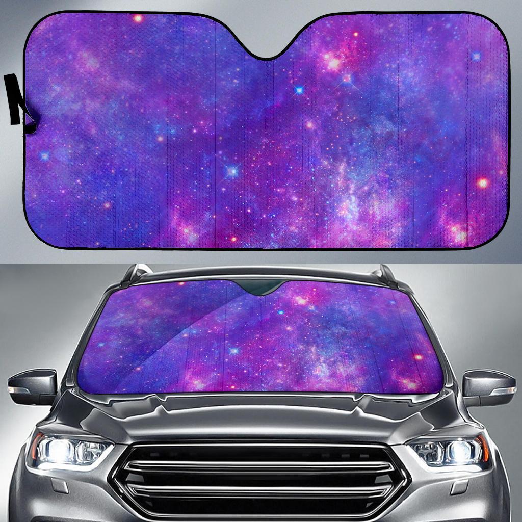 Purple Stardust Cloud Galaxy Space Print Car Sun Shade GearFrost