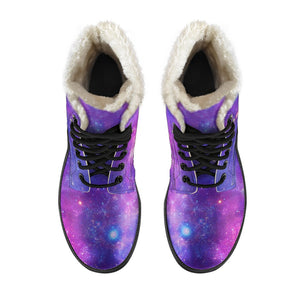 Purple Stardust Cloud Galaxy Space Print Comfy Boots GearFrost