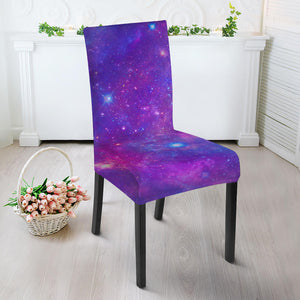 Purple Stardust Cloud Galaxy Space Print Dining Chair Slipcover