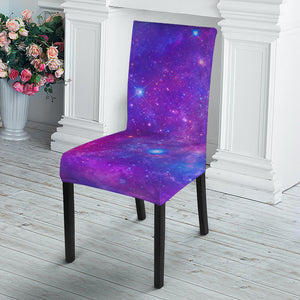 Purple Stardust Cloud Galaxy Space Print Dining Chair Slipcover