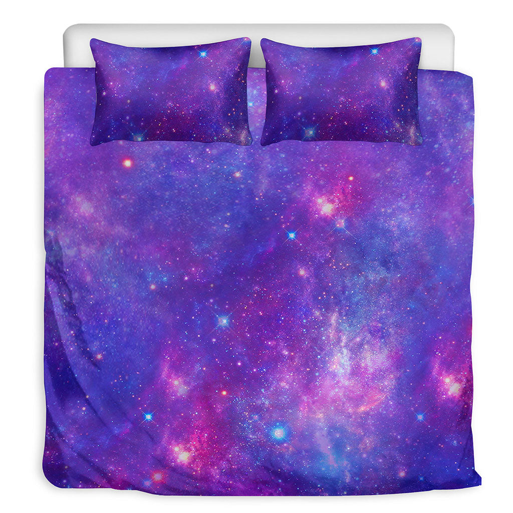 Purple Stardust Cloud Galaxy Space Print Duvet Cover Bedding Set