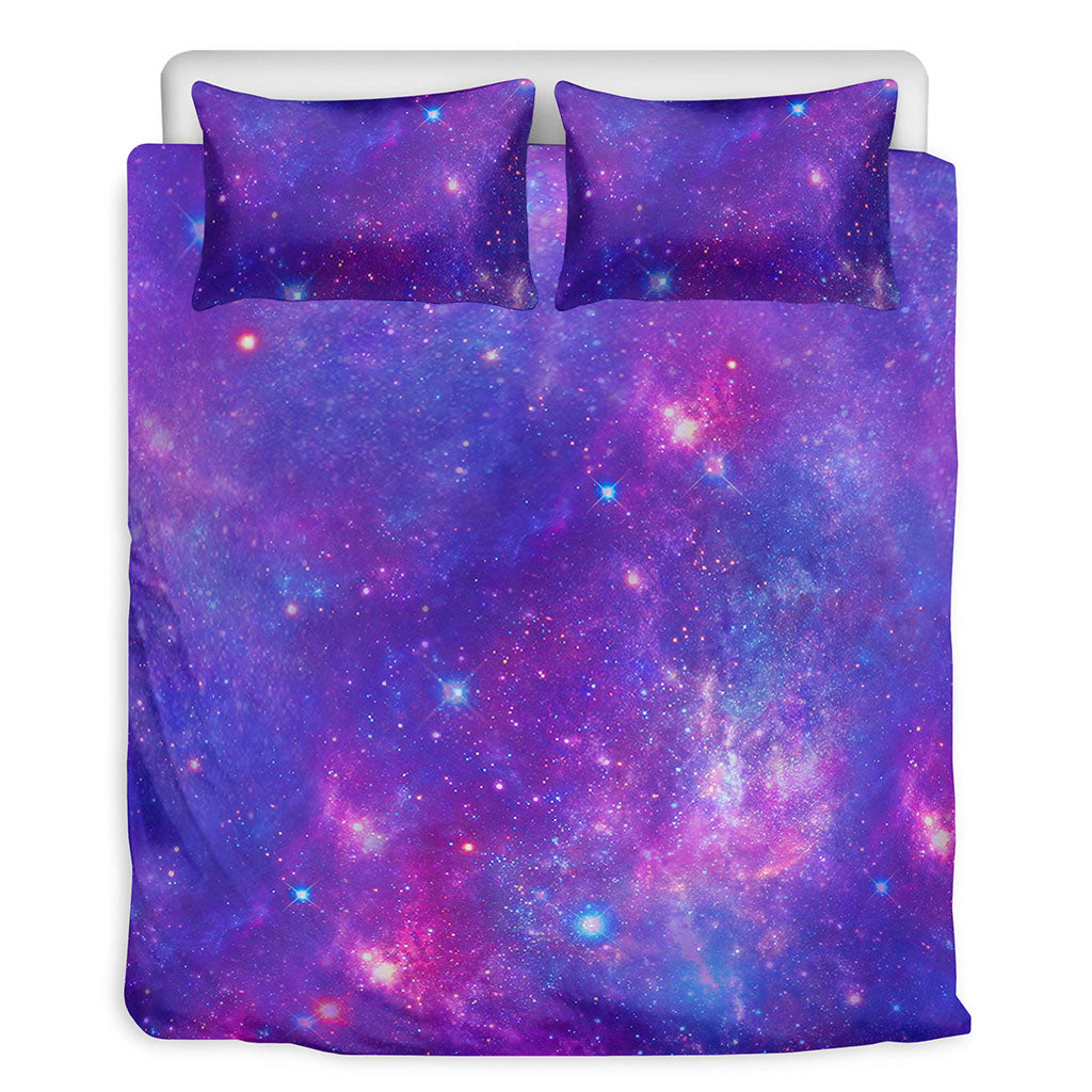 Purple Stardust Cloud Galaxy Space Print Duvet Cover Bedding Set