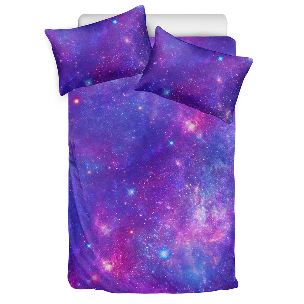 Purple Stardust Cloud Galaxy Space Print Duvet Cover Bedding Set