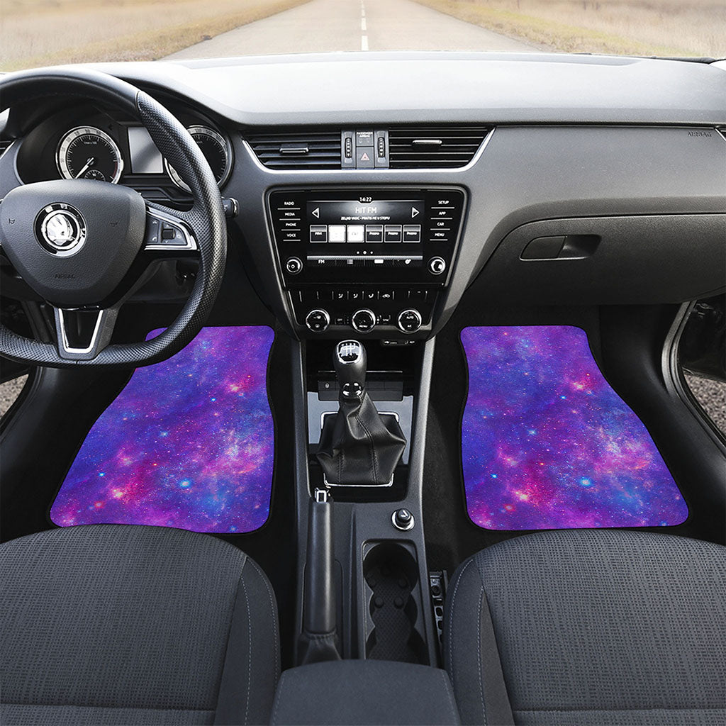 Purple Stardust Cloud Galaxy Space Print Front and Back Car Floor Mats