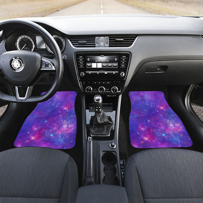 Purple Stardust Cloud Galaxy Space Print Front and Back Car Floor Mats