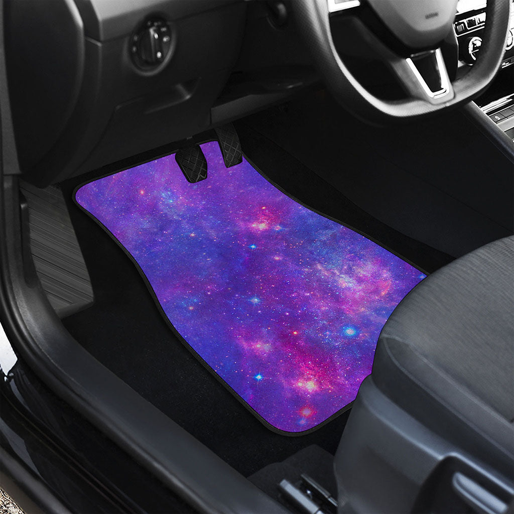 Purple Stardust Cloud Galaxy Space Print Front and Back Car Floor Mats