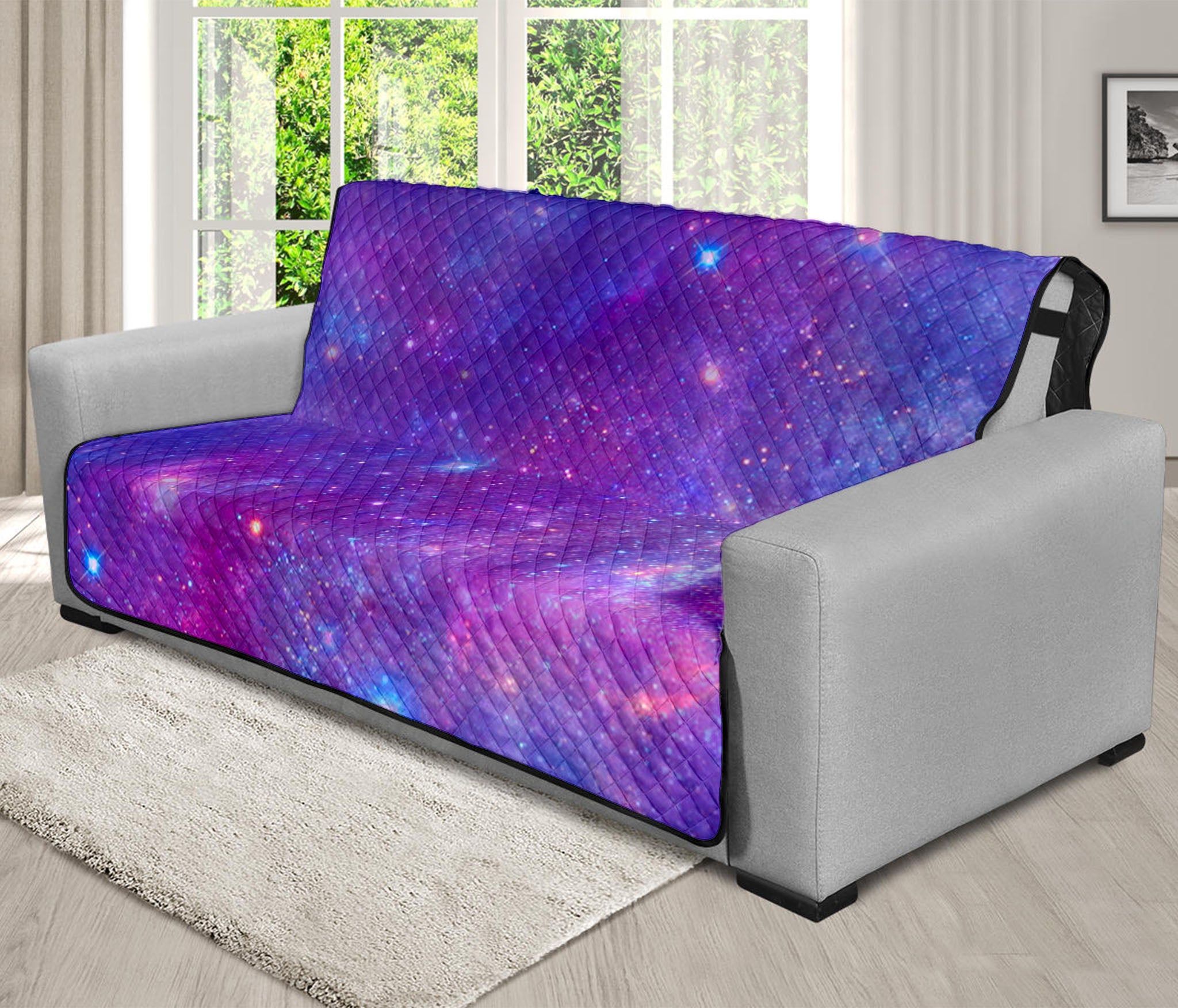 Purple Stardust Cloud Galaxy Space Print Futon Protector