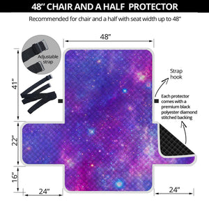 Purple Stardust Cloud Galaxy Space Print Half Sofa Protector