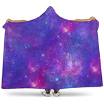 Purple Stardust Cloud Galaxy Space Print Hooded Blanket