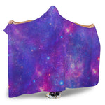 Purple Stardust Cloud Galaxy Space Print Hooded Blanket