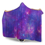 Purple Stardust Cloud Galaxy Space Print Hooded Blanket