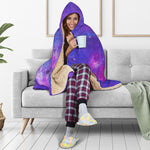 Purple Stardust Cloud Galaxy Space Print Hooded Blanket