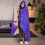 Purple Stardust Cloud Galaxy Space Print Hooded Blanket