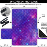 Purple Stardust Cloud Galaxy Space Print Loveseat Protector