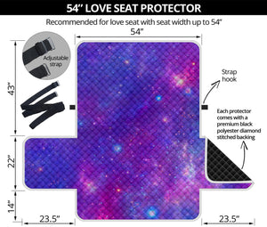 Purple Stardust Cloud Galaxy Space Print Loveseat Protector