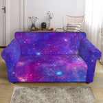 Purple Stardust Cloud Galaxy Space Print Loveseat Slipcover