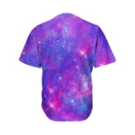 Purple Stardust Cloud Galaxy Space Print Men's Baseball Jersey