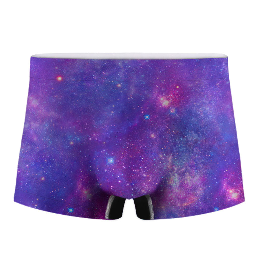 Purple Stardust Cloud Galaxy Space Print Men's Boxer Briefs