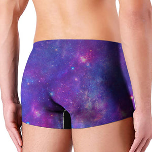 Purple Stardust Cloud Galaxy Space Print Men's Boxer Briefs