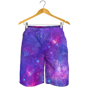 Purple Stardust Cloud Galaxy Space Print Men's Shorts