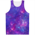 Purple Stardust Cloud Galaxy Space Print Men's Tank Top
