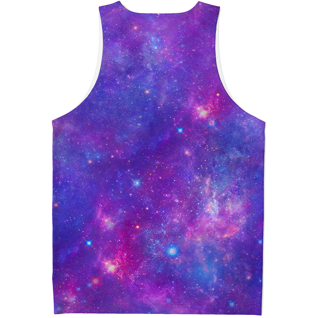 Purple Stardust Cloud Galaxy Space Print Men's Tank Top