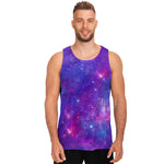 Purple Stardust Cloud Galaxy Space Print Men's Tank Top