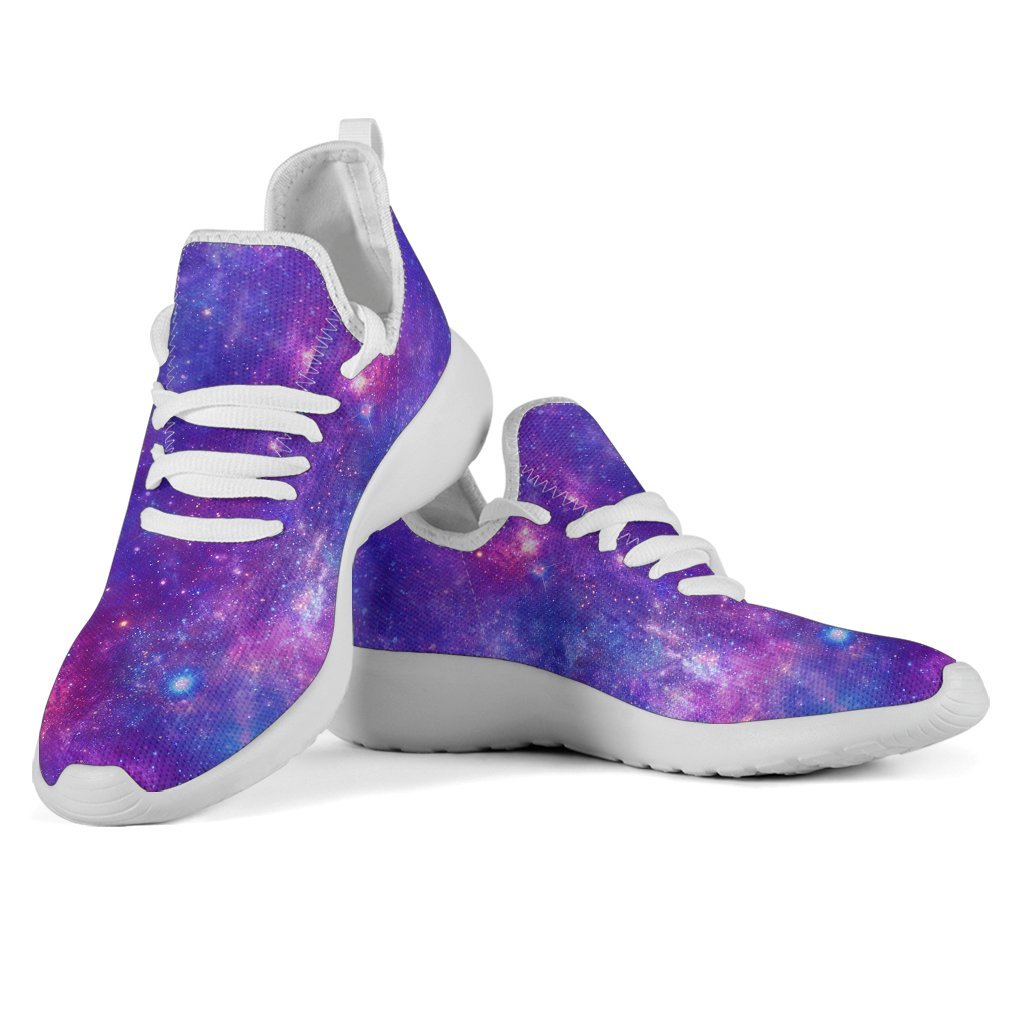 Purple Stardust Cloud Galaxy Space Print Mesh Knit Shoes GearFrost