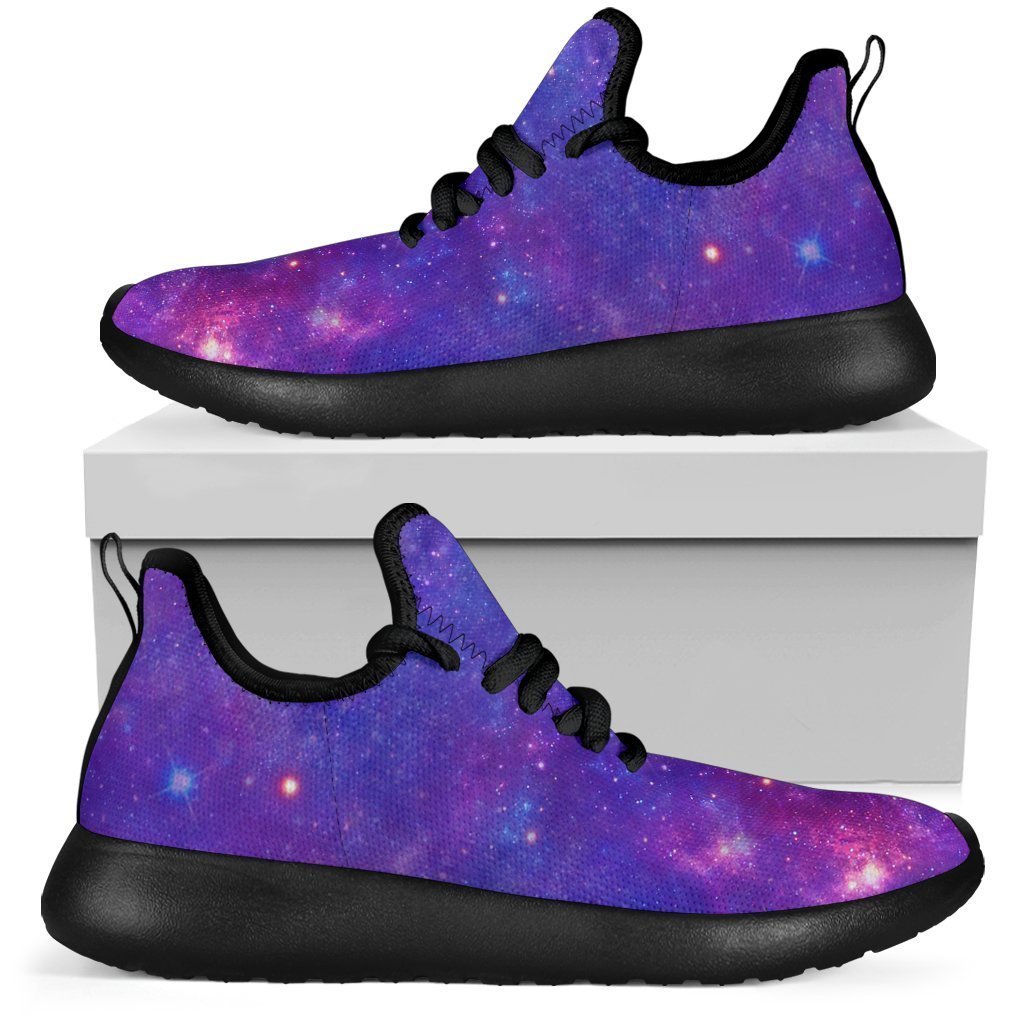 Purple Stardust Cloud Galaxy Space Print Mesh Knit Shoes GearFrost